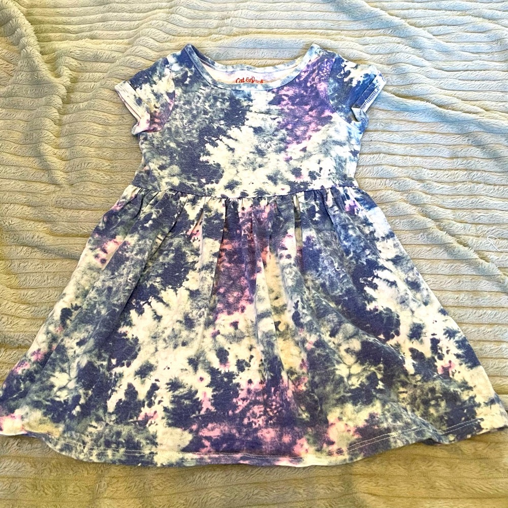 Cat & Jack Blue and Pink Tie-Dye Dress